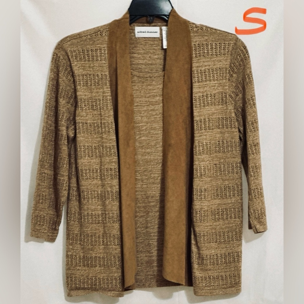 Brown Open-Front Cardigan Sweater